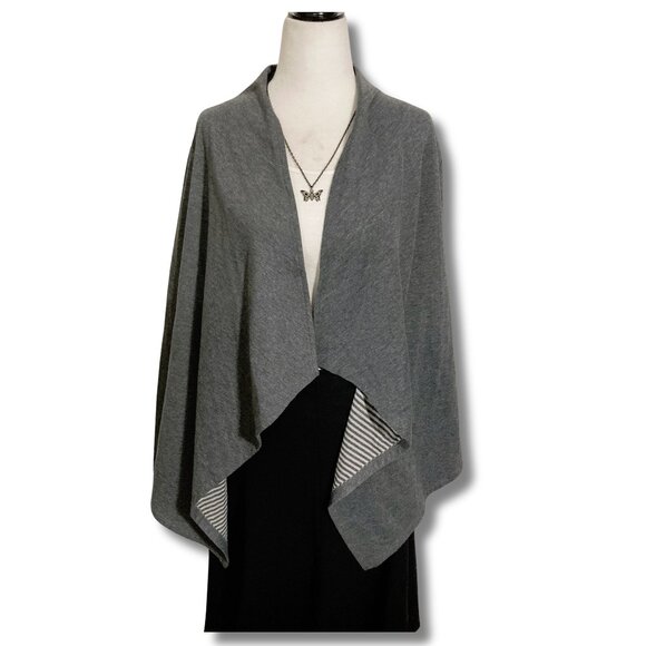MCKINLEY Heather grey cotton blend handkerchief hem cardigan SMALL MEDIUM LARGE - Picture 1 of 14